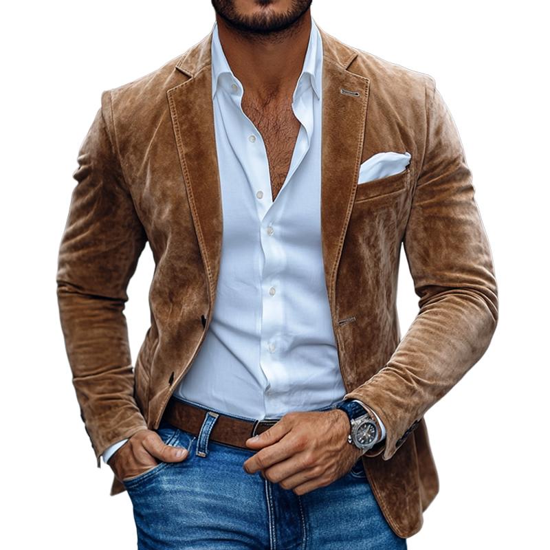 Kingston | Plain Two-Button Suede Blazer